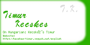 timur kecskes business card